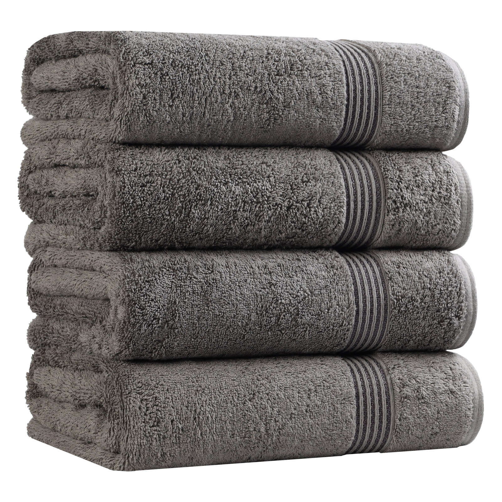 Oleg Heritage Egyptian Cotton Soft Absorbent Luxury Bath Towel, Charcoal