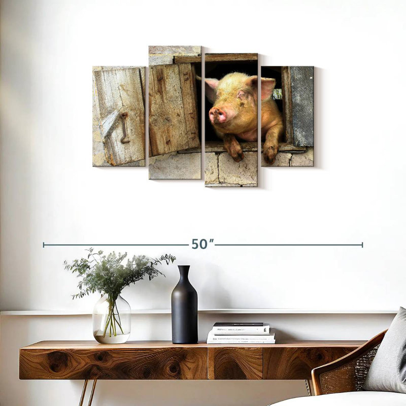 Brampt Smiling Pig, 22" H x 36" W