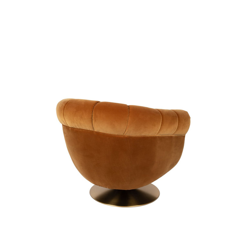 Member Swivel Lounge Chair, Orange Cotton Blend