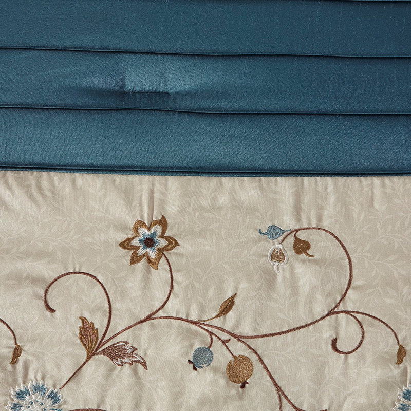Ensemble d'édredon en polyester , Édredon très grand californien + 6 pièces suppl, Bleu marine