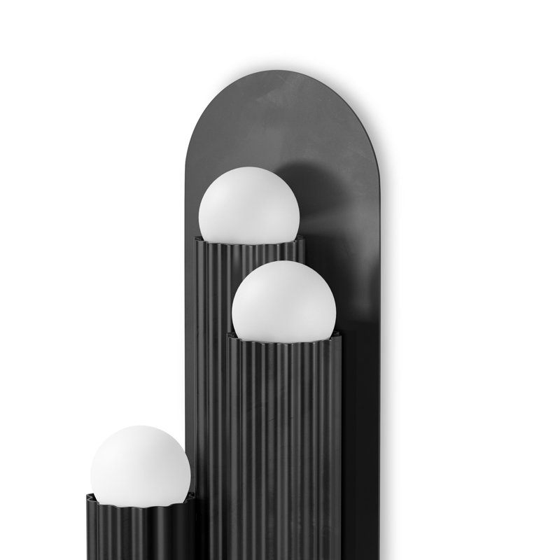 Applique murale triple Vesta, Black Gunmetal