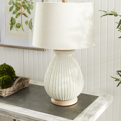 Ainsley White Ceramic Table Lamp 20 in.