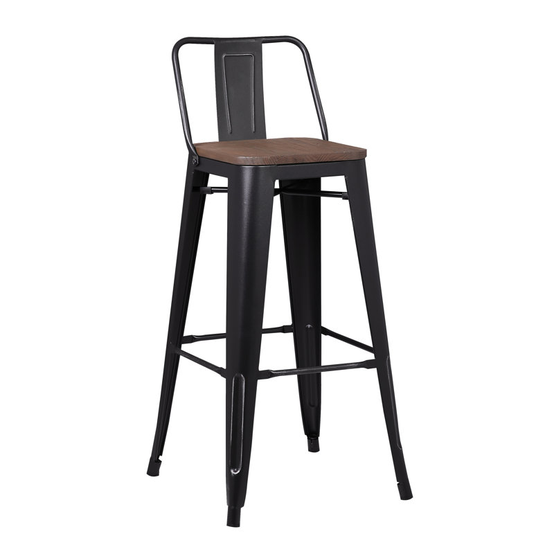 Julianne Counter Stool with Metal Frame, Black
