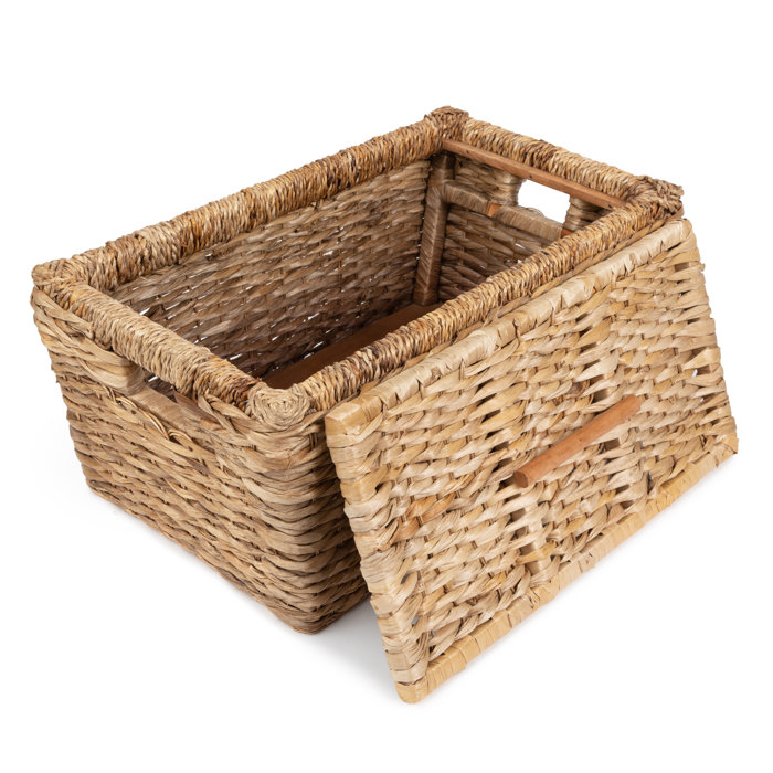 Bayou Breeze Wicker Toy Chest Rattan Basket with Lid & Reviews | Wayfair