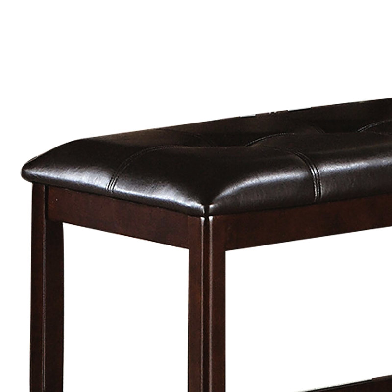 Banc 1 pièce simple de style contemporain à hauteur de comptoir avec finition brune et coussin de siège de salle à manger