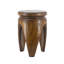 Table d'appoint en bois de paulownia sculpté 11 x 11 x 16,5 po avec finition brun naturel