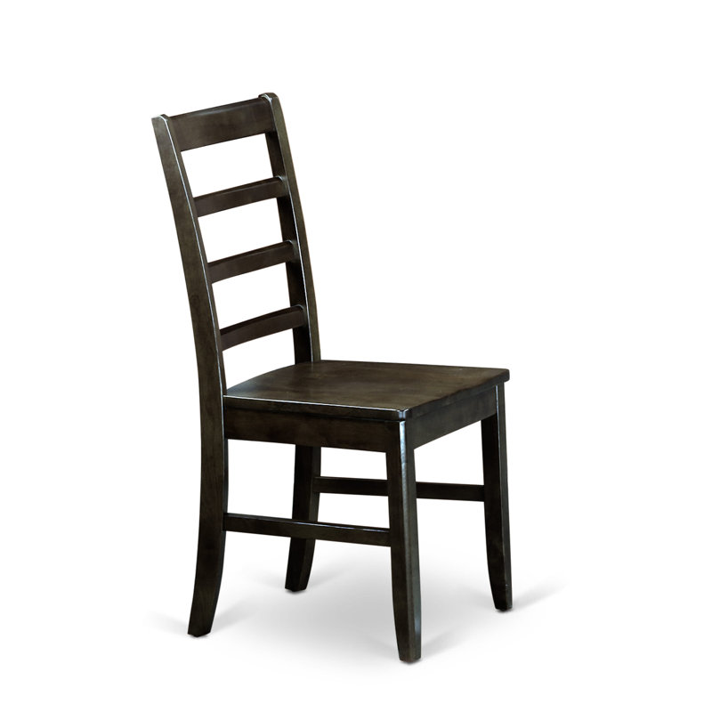 5-Piece Kitchen Table Set Contains a Dining Table and 4 Wooden Chairs with Ladder Back - Black Finish, Wooden