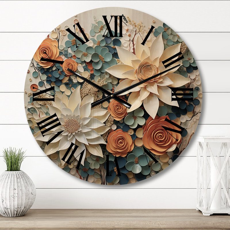 Horloge murale en bois massif Nilsen, Moyenne