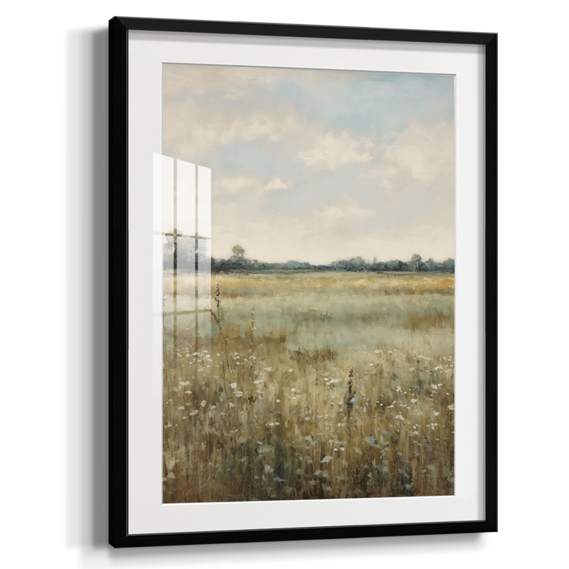 Paysage rétro, impression encadrée, Noir