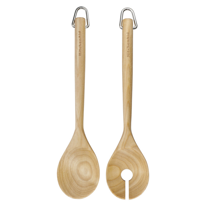 Birch Wood 2 Piece Salad Servers Set
