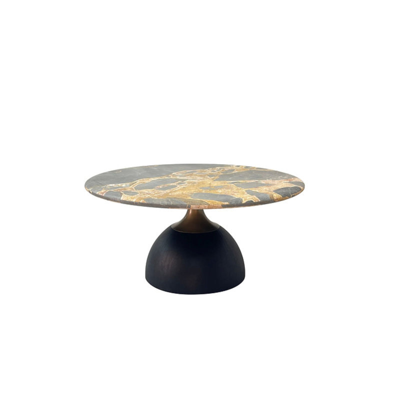 Aurelia Amber Gold Marble Round Dining Table