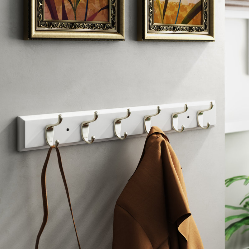 Canup Wall Mounted Coat Rack, Pure White