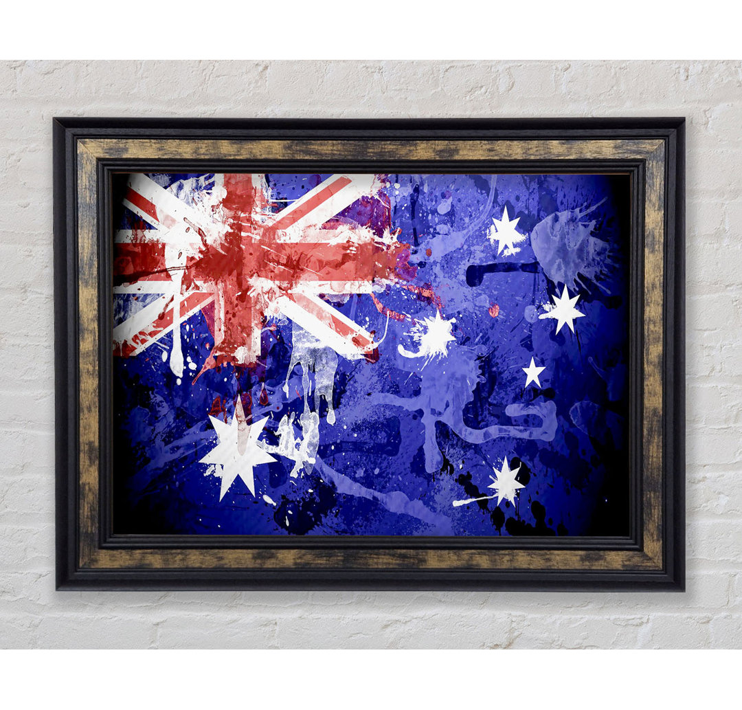 Australische Grunge Nationalflagge - Druck