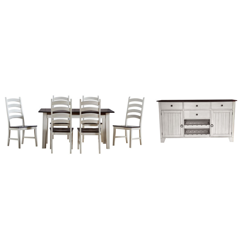Matanzas 8-peice Solid Wood Dining Set with Sideboard