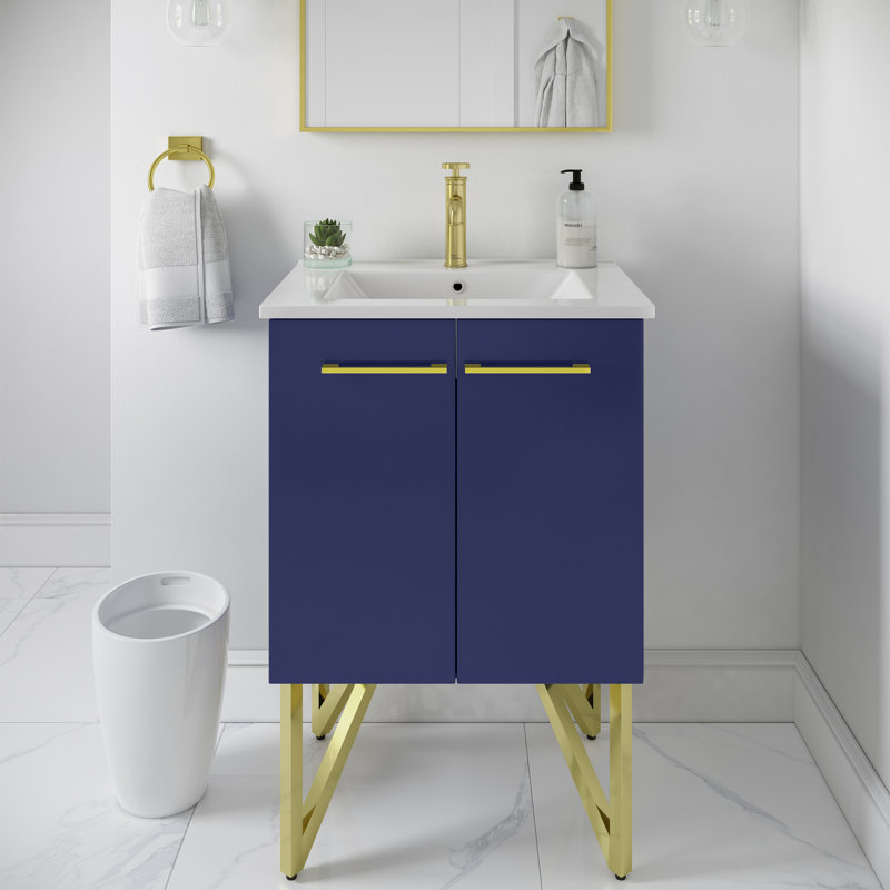 Meuble-lavabo de 24 po Annécy, Navy Blue