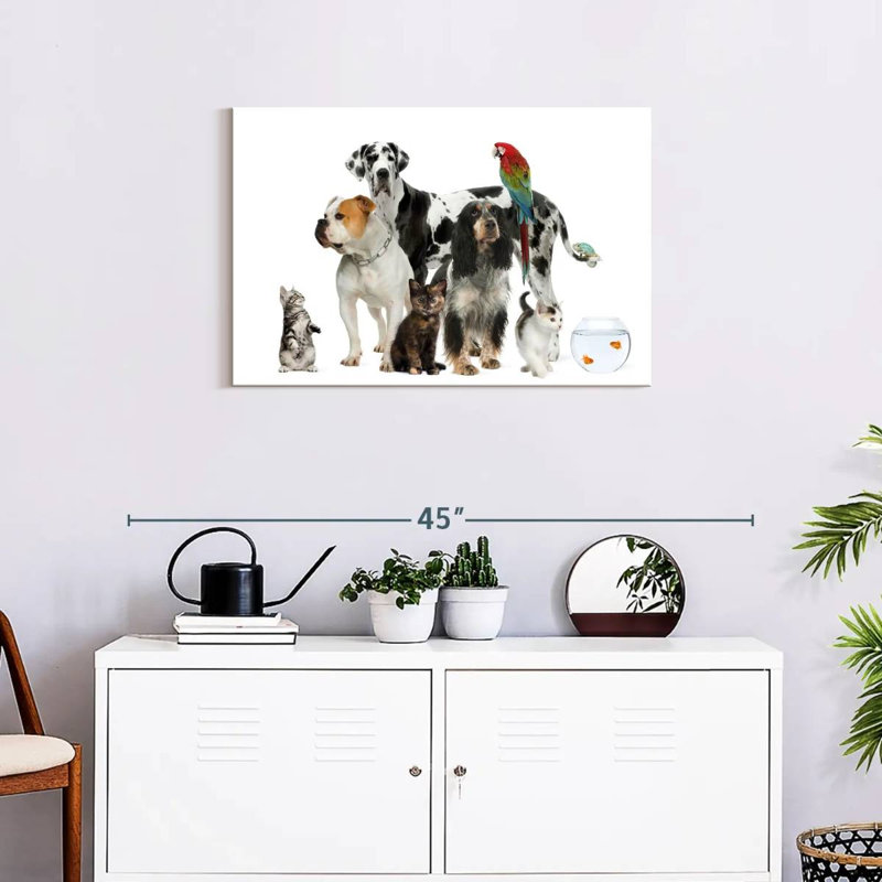 Group Of House Pets, 20" H x 30" W