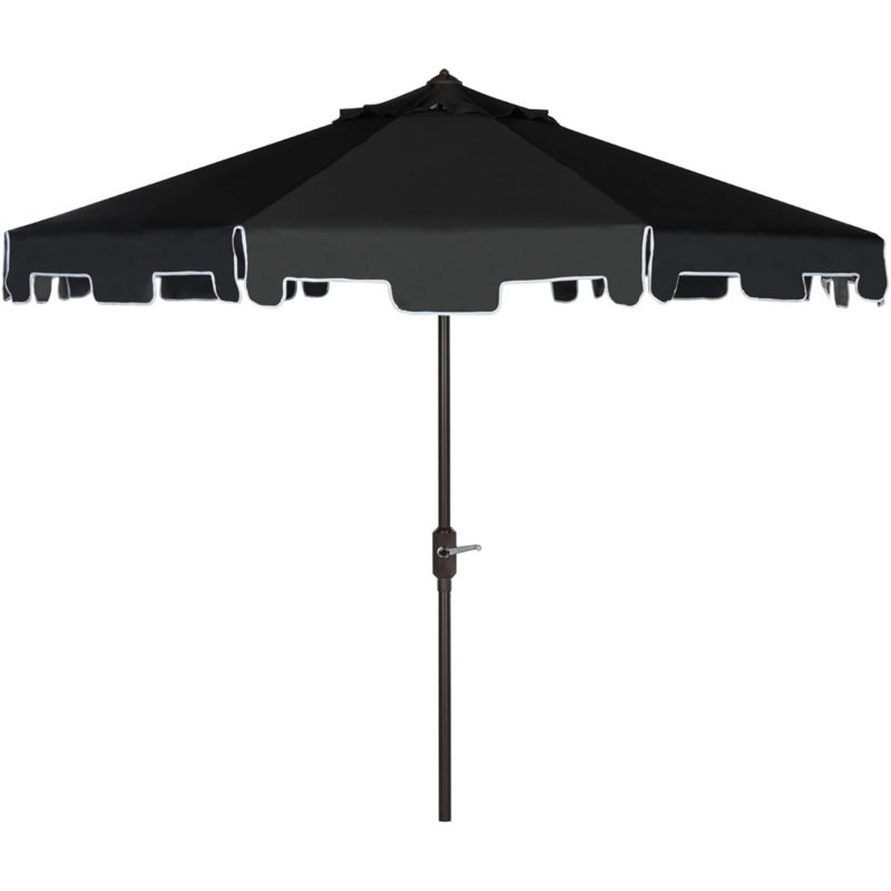 Parasol de marché 6 po avec manivelle Oxner, Noir / blanc