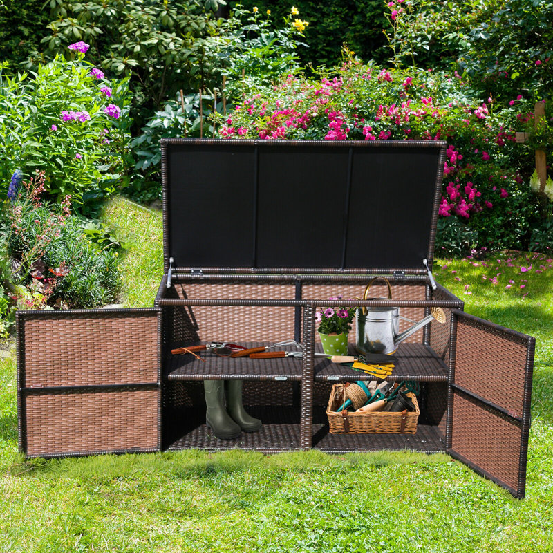 FORCLOVER 45'' W 88 Gallons Deck Box, Brown