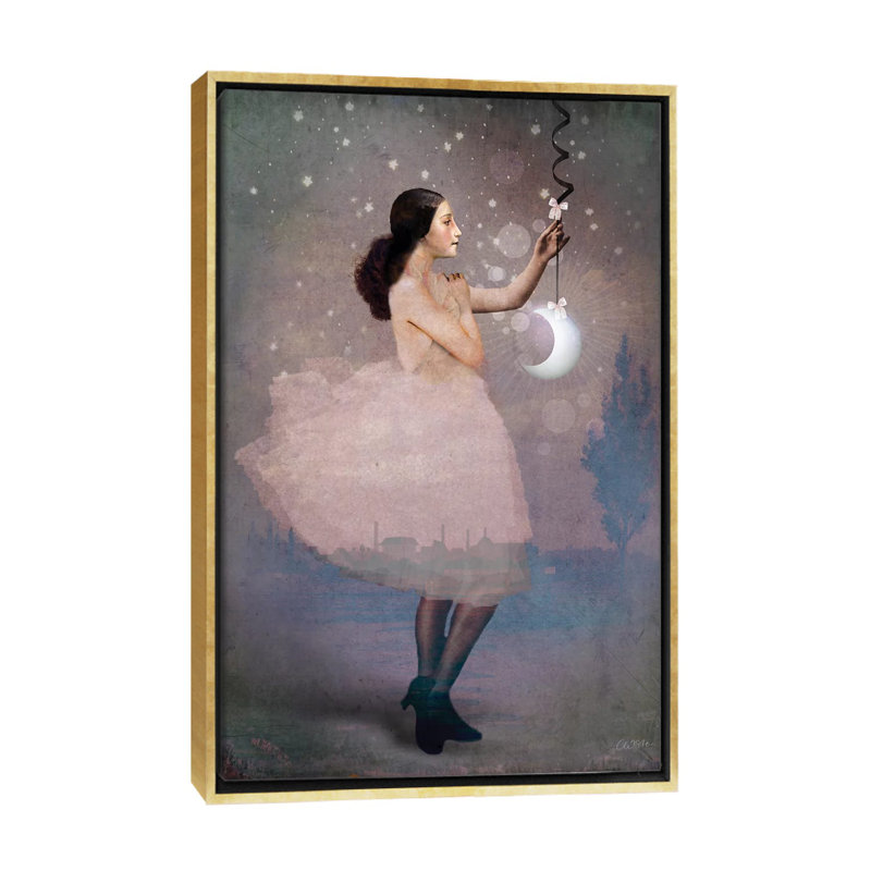 «Magic Ribbon» par Catrin Welz-Stein - impression d'art graphique, Toile encadrée d'or, Pas de tapis