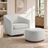 Fauteuil demi-tonneau pivotant avec repose-pieds Bennett