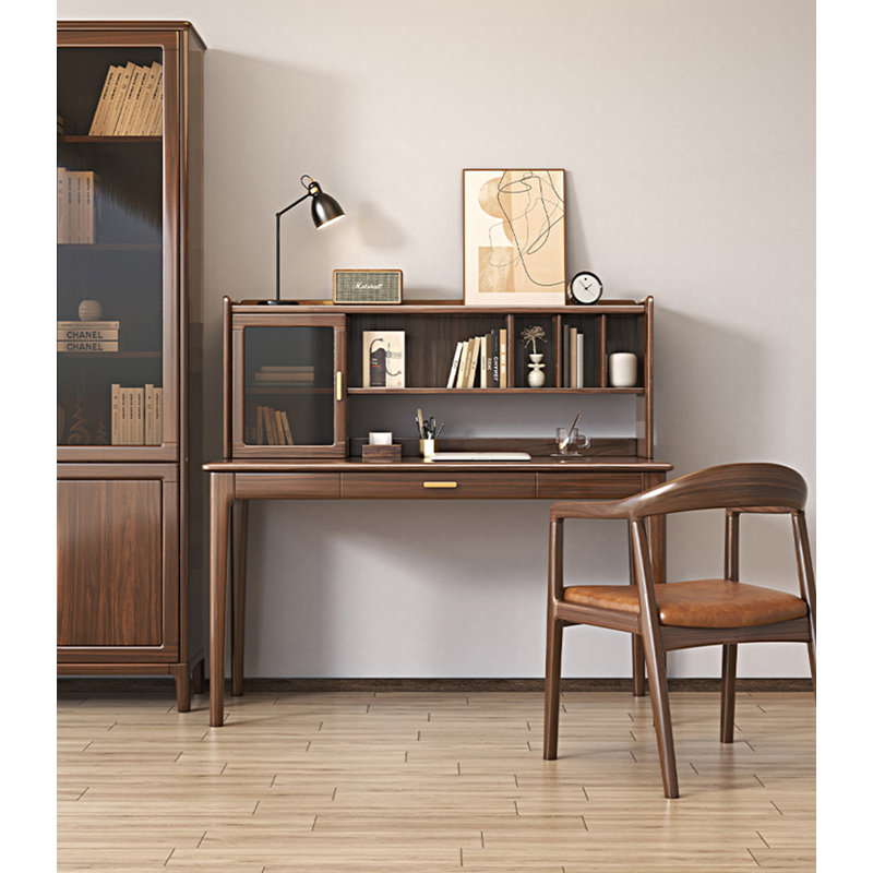 Bureau en noyer avec huche et rangement