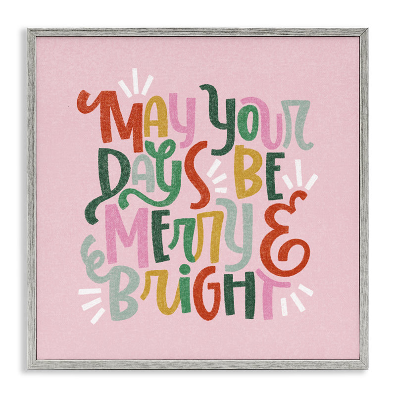 Estampe numérique pastel «Merry & Bright», design par Sarah Hickman, Estampe numérique Farmhouse, H 12 po x l 12 po