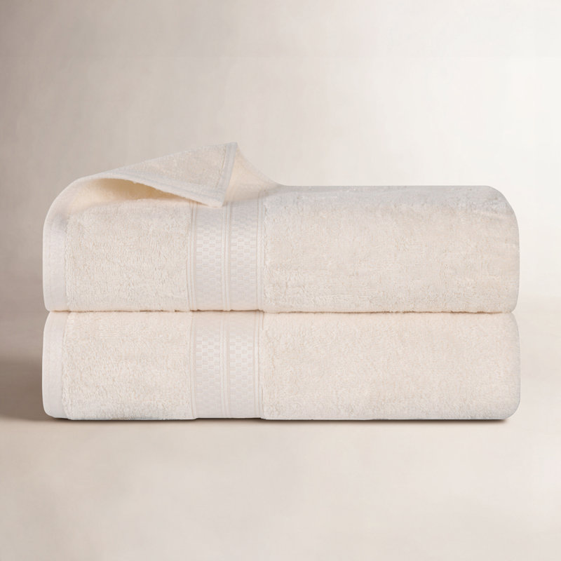 Nolhan Rayon from Bamboo Cotton Blend Bath Towels, Ivory