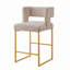 Tabouret à hauteur de comptoir moderne avec dossier ouvert carré et pieds robustes en fer, ensemble de 2 chaises de bar polyvalentes