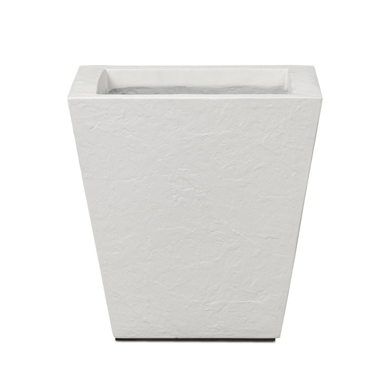 Nael Planter Box, 18" H x 18" W x 18" D, Textured White Concrete