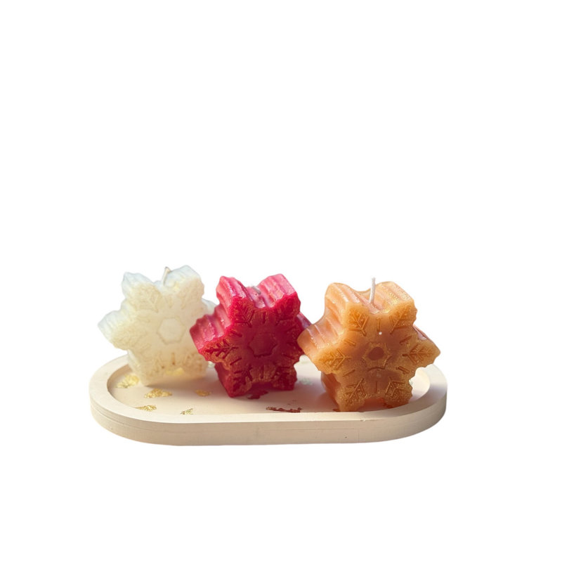 Ensemble de bougies de Noël, 4, Rouge / beige / blanc