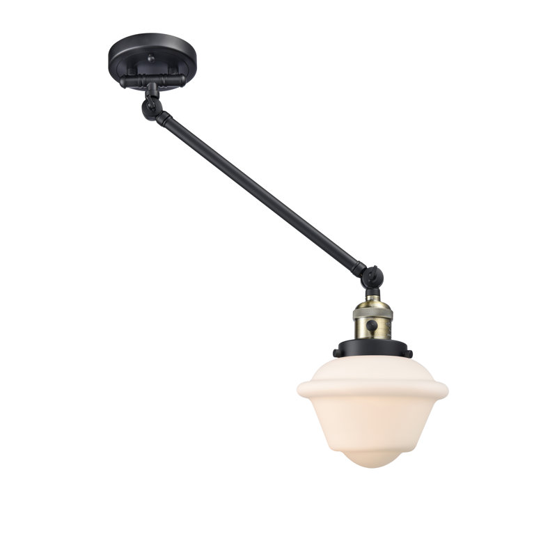 Lampe avec bras pivotant 1 lumière Analeah, Boîtier blanc mat, Ampoule non incluse