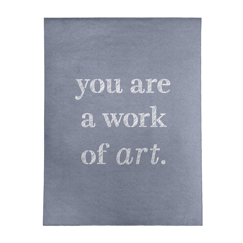 Tapis « work of art », citation en poly-chenille, Rectangle 5 pi x 7 pi
