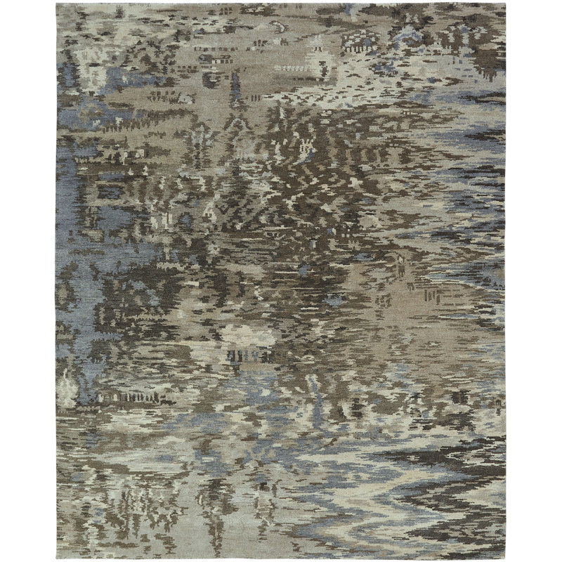 Siale Wool Camouflage Area Rug, Rectangle 8' x 10'