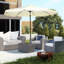 Parasol de patio blanc crème imperméable, pour l'extérieur