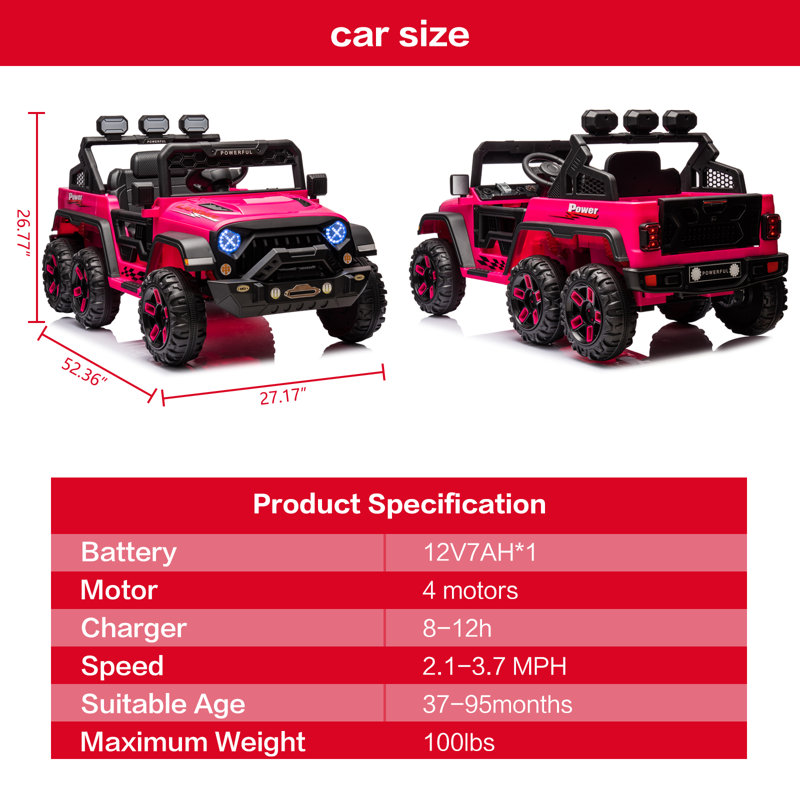 Modern Depo Battery Powered Ride On Toy with Remote Control, Rose Pink