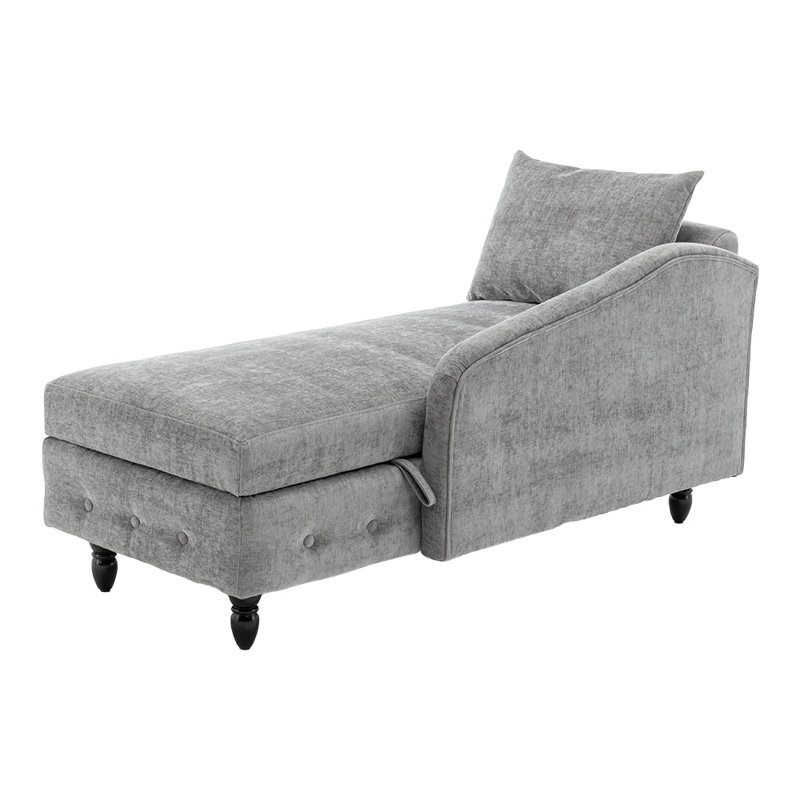 Upholstered Chaise Lounge, Grey