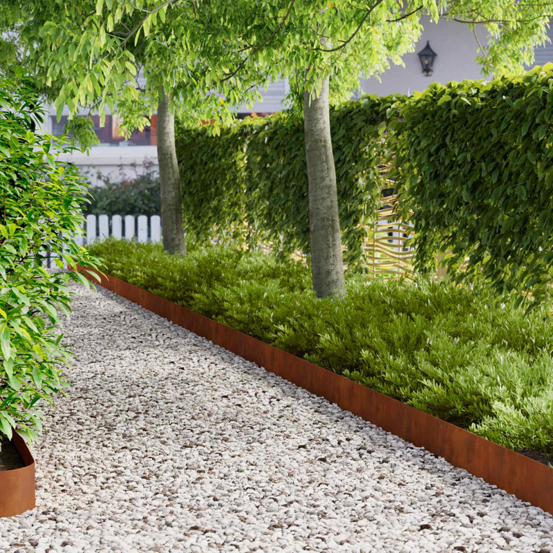 Metal Lawn Edging, 12cm H x 100cm W, Rusty