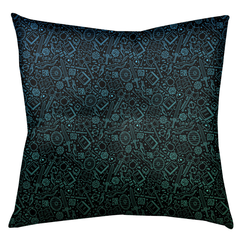 Coussin de sol carré Katelyn Elizabeth, 26 po x 26 po, Bleu / vert