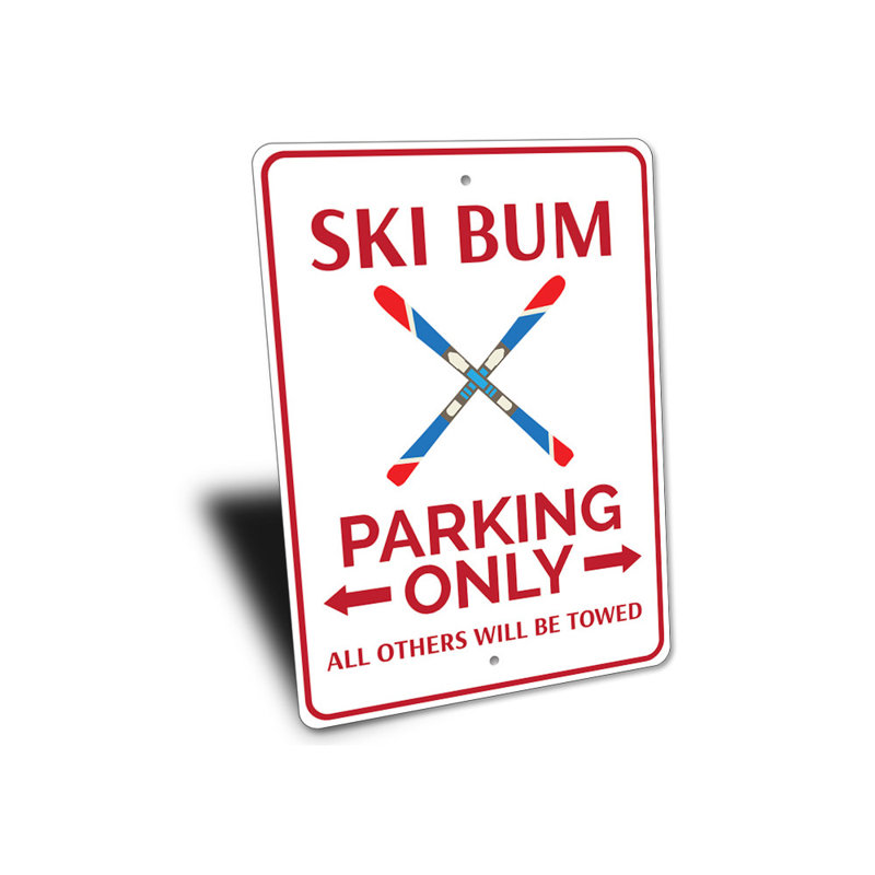 Panneau en aluminium Ski Bum, H 12 po x l 18 po x P 0,06 po
