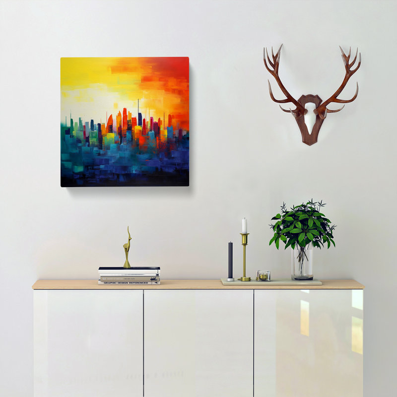 Modern Wall Art - Wrapped Canvas - Framed Print, 35cm H x 35cm W x 3cm D