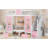 Twin over twin bunk bed with adjustable table, bunk bed can be converted into an upper bed and lower table - pink-963567