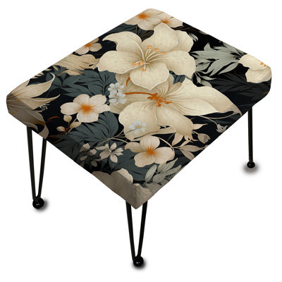 Miroir neutre avec motif tropical - repose-pieds rectangulaire tropical