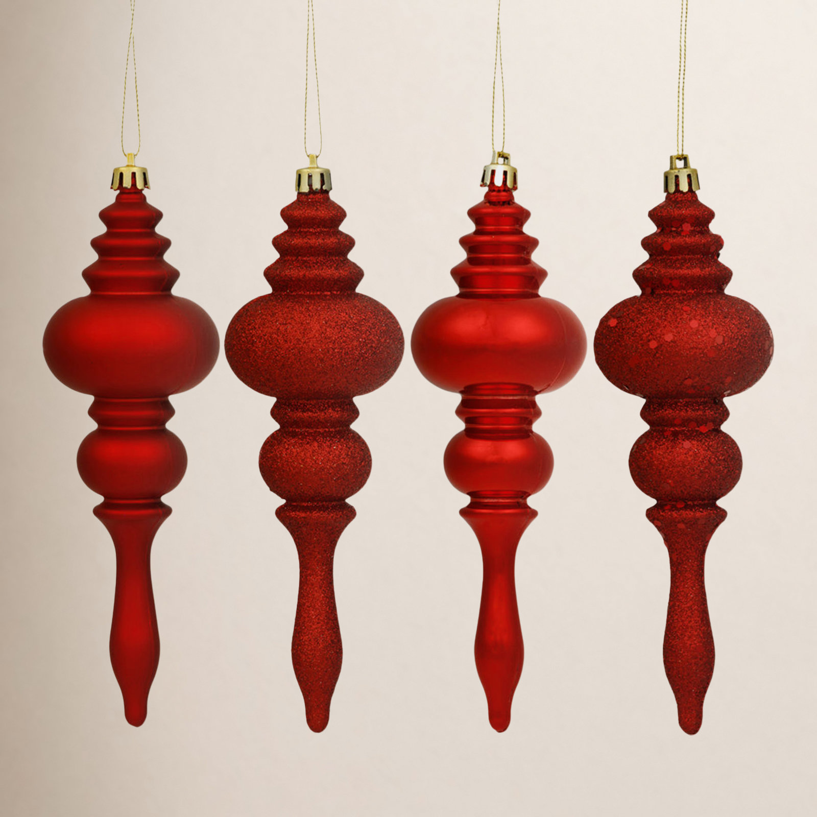 The Holiday Aisle® 7" Shatterproof Finial Ornament, Red