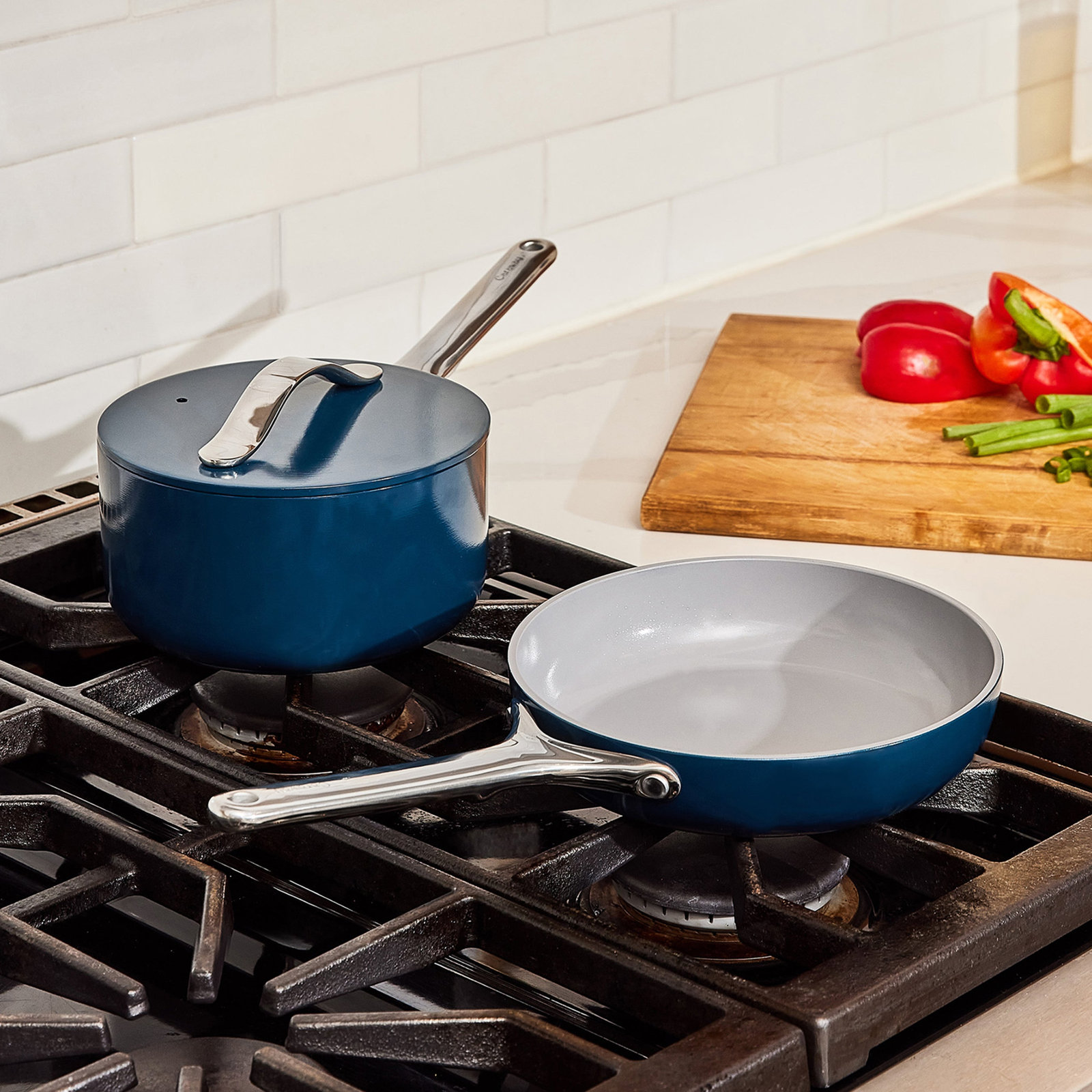 Caraway Ceramic Non-Stick Mini Duo Cookware Set, Navy