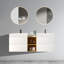 Meuble-lavabo avec double vasque et tablette ouverte