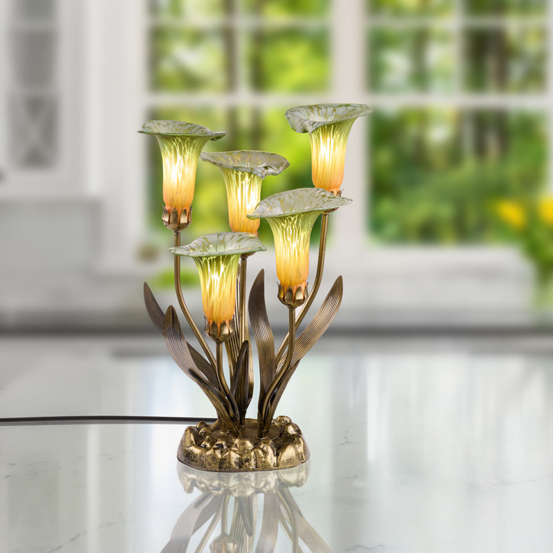 Lampe d'appoint 20 po en verre soufflé à la main H 20 po , Vert