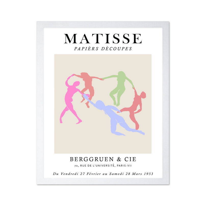 Henri Matisse - The Dance No2, H 16 po x l 20 po, Affiche, Encadrement blanc