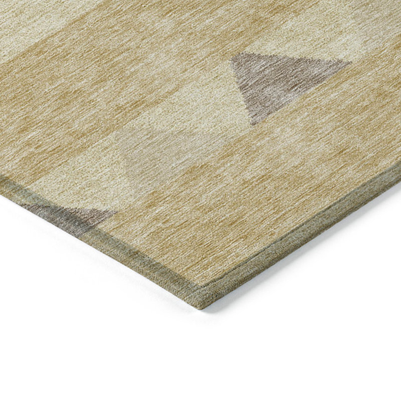 Tapis intérieur lavable extérieur 8 pi x 10 pi doré Southwestern
