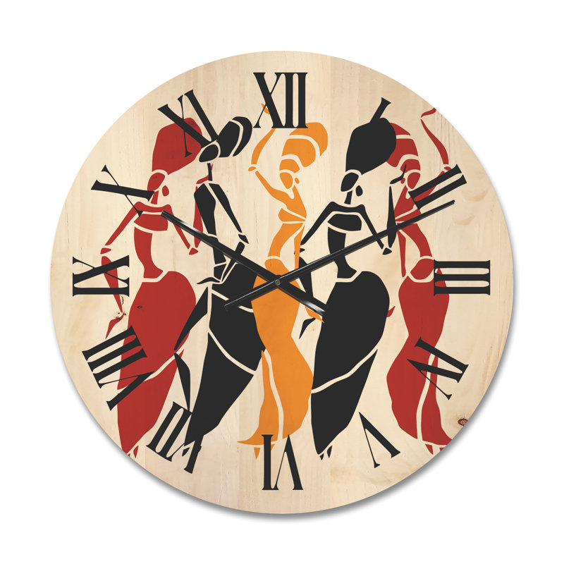 Horloge murale de danse africaine, silhouette décorative afro-américaine, Moyenne