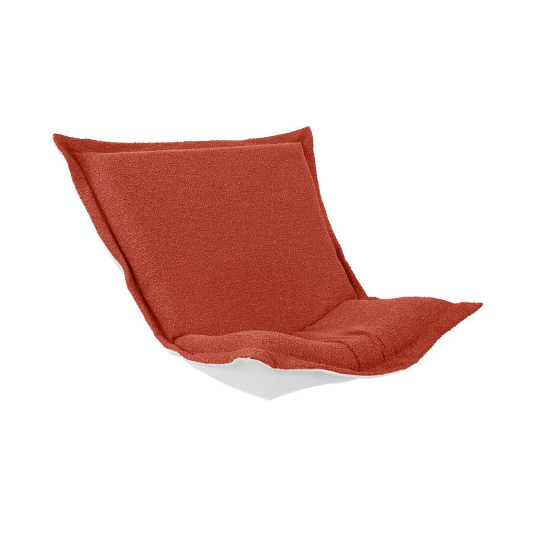 Kiyanna Patio Scroll Puff Chair Cover & Cushion, Alicante Breeze, Orange
